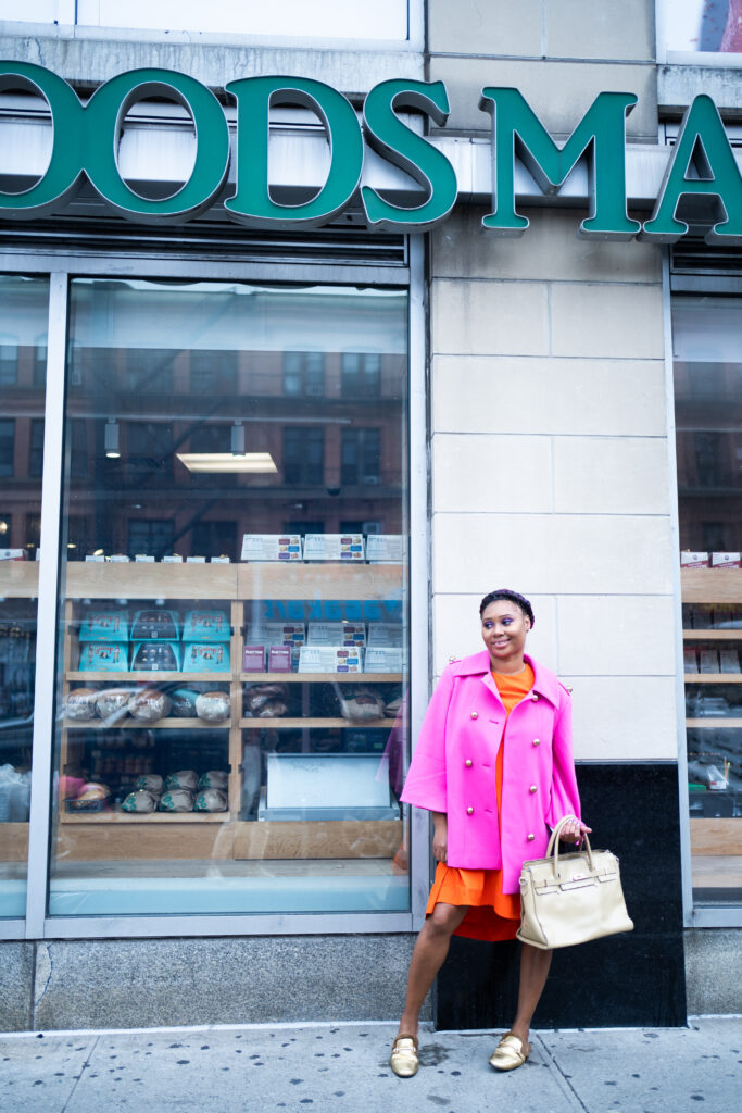 Whole foods-healthy for the rich-Blaire Eadie coat-Nordstrom Cape Pink Coat-Black girl-Barbie coat