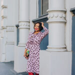 polka dots, red boots, sam edelman